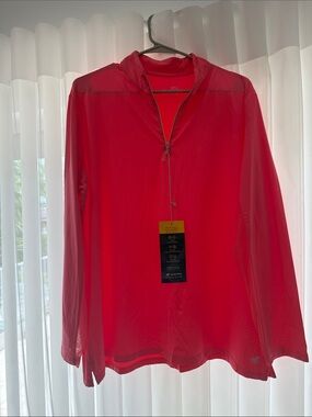 Women’s Long Sleeve Half-Zip Tee - Bright Pink